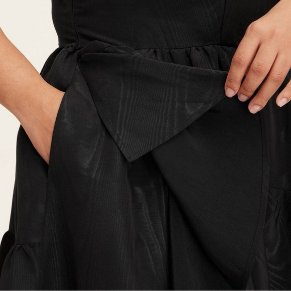 Kate Spade Tiered Ruffle Midi Black Dress, XXS - Picture 5 of 8